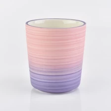 China V shaped colorful glazing 347ml ceramic candle holders manufacturer