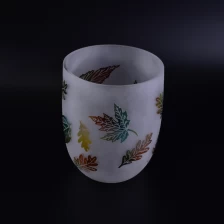 China Very huge large round glass candle holder with leaf pattern 2340 ml manufacturer