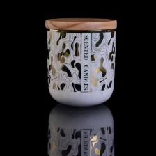 Chine Pots de bougie en céramique de couleur blanche avec des couvercles fabricant