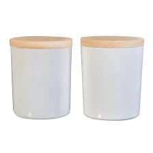 Cina Vasetti di candela in vetro bianco con coperchio per regalo all'ingrosso produttore