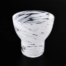 China Castiçais de vidro de urdidura padrão branco fabricante