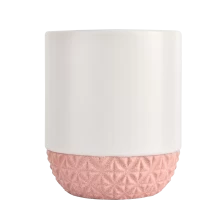 China Wholesale 278 ML empty pink bottom ceramic candle jars manufacturer