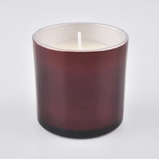 China Großhandel 500ml Red Glass Candle Container Hersteller