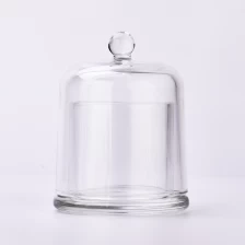 中国 ろうそく作りのためのガラスカバー付きの卸売6オンスのガラスキャンドルホルダー メーカー