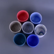 Chine Wholesale Blue Cylinder Colored Glaze Ceramic Candle Jar fabricant