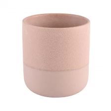 China Wholesale Custom Logo Label Pink Empty Ceramic Jar Ceramic Candle Holder Candle Jar manufacturer