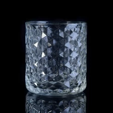 China Atacado Diamond Pattern Glass Candles Holders fabricante