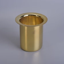 China Wholesale Home Decoration Metal Vessels For Gold Plating Stainless Steel Candle Jars Holders manufacturer