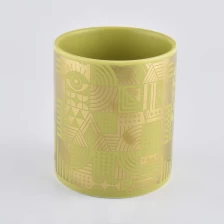 porcelana Venta al por mayor propia marca personalizada diseño marfil fragancia ronda cerámica vela tarro fabricante