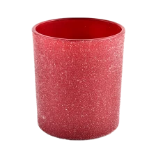 中国 批发独特的圆形底部深红色豪华玻璃蜡烛罐 制造商