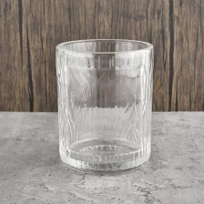 porcelana Jarra de estampado de rayas de vidrio transparente al por mayor para la fabricación de velas fabricante
