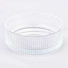 China Wholesale clear vertical stripe glass candle holder suppliers manufacturer
