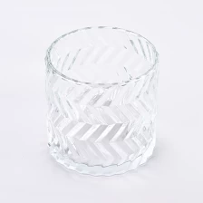China Wholesale custom 1907ml embossed transparent glass candle holder manufacturer