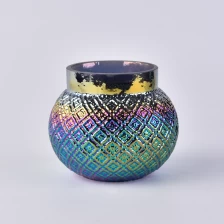 China Irisierende farbige Kerzenglasbehälter des Großhandels Hersteller