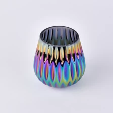 Cina Wholesale bicchiere di candela di vetro colorato iridescente produttore
