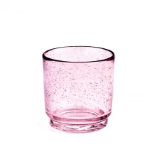 China Wholesale transparent color glass candle jars with raindrop effect manufacturer