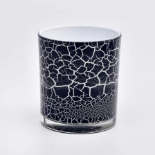 China Wholesaler 10oz black marble glass candle jar for home decor manufacturer