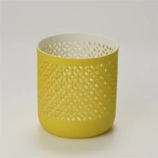 中国 黄色陶瓷空心烛台 制造商