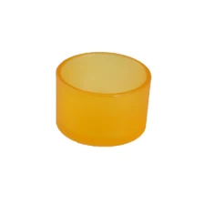 China Yellow  glass candle holder manufacturer