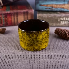 China Amarelo transmutation esmalte de cerâmica candle holder fabricante