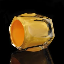 中国 黄色い透明な丸い弁明のガラスキャンドルホルダー メーカー