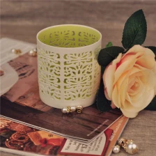 China Gelblich hellow aus handgemachter Keramik Kerzenbehälter Hersteller