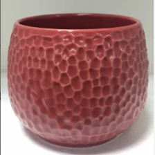 China ball shaped dot debossed ceramic candle containers wholesale manufacturer