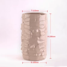 China bark pattern ceramic candle holder manufacturer