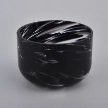 porcelana cuenco de vela de cristal revestido negro fabricante