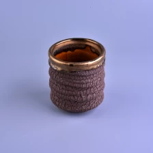 porcelana Soplado bark crack efecto cerámica vela jarra fabricante