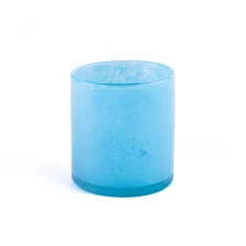 中国 蓝色材料融化的手工玻璃蜡烛罐 制造商