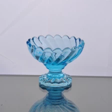 China biru ais krim kaca / dessertcup dengan bentuk bulat pengilang