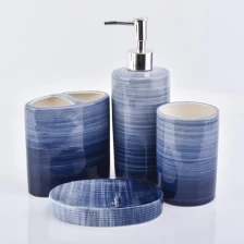 China blue white gradient ceramic bathroom sets manufacturer