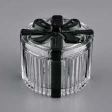 China bowknot decorada frasco de vela de vidro verde 150ml fabricante