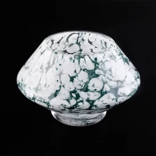 中国 明るい緑と白の光沢のあるガラスのキャンドルジャー メーカー