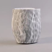 China cement candle jar with marble line surface manufacturer