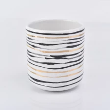 Cina fondo di curva portacandela in ceramica con strisce 12 oz produttore