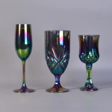 China changing colorful glass flute wine glass globlet manufacturer