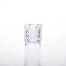 China clear glass candle holder with pattern manufacturer