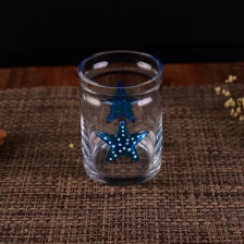 China clear glass candle holder with star for party, bar manufacturer