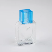 China clear glass perfume bottle bule lid manufacturer
