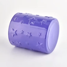 中国 定制玻璃蜡烛罐10盎司8盎司紫色烛台制造商 制造商