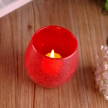 China decorative glass candle containers colored glass wax container manufacturer