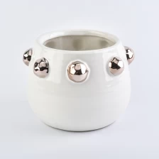 China decorative white hobnail ceramic candle jar manufacturer