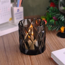 China diamond solid color glass candle holder manufacturer
