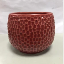 China jarra de vela de cerâmica de cor diferente com padrão de favo de mel fabricante