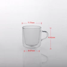 porcelana doble pared taza de café de cristal fabricante