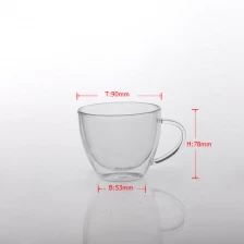porcelana jugo de doble pared de consumición de la suavidad taza de borosilicato con proveedor fabricante