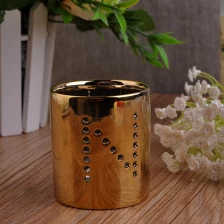 China electroplating copper ceramic candle jar manufacturer