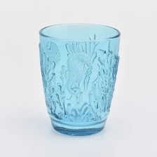 porcelana Vela de cristal en relieve tarros para decorativos para el hogar fabricante